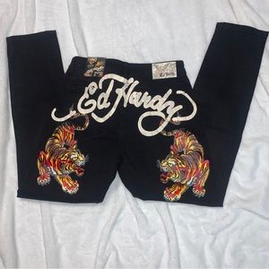 Ed Hardy Slim Taper Jeans - NWT Y2K Men’s Jeans Bengal Crawling Tiger  ALL SIZES